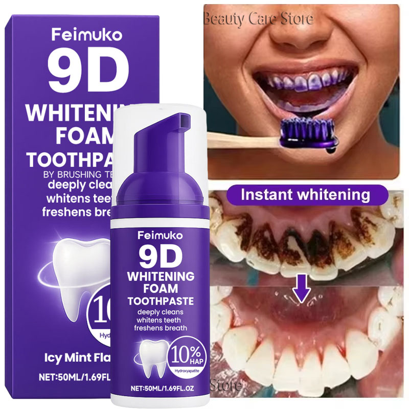 Teeth Whitening Yellow Teeth - 9D Mor Diş Beyazlatıcı Diş Macunu