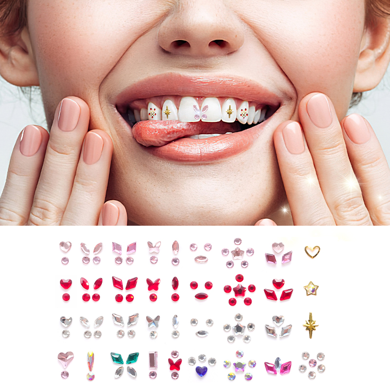 Tooth Gem Kit - Diş Taşları, Çeşitli Şekillerde ve Renklerde